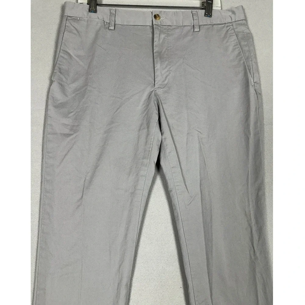 Polo Ralph Lauren Pants Mens 33X30 Grey Khakis Chino Stretch Slim Fit Flat Front